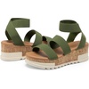 image:imageDREAM PAIRS Womens Open Toe Elastic Platform Wedge Sandals  Lightweight flatform sandals with a cushioned footbed for walking vacations shopping and allday comfortArmy Green