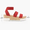 image:imageDREAM PAIRS Womens Open Toe Elastic Platform Wedge Sandals  Lightweight flatform sandals with a cushioned footbed for walking vacations shopping and allday comfortRed