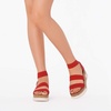 image:imageDREAM PAIRS Womens Open Toe Elastic Platform Wedge Sandals  Lightweight flatform sandals with a cushioned footbed for walking vacations shopping and allday comfortRed