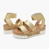 image:imageDREAM PAIRS Womens Open Toe Elastic Platform Wedge Sandals  Lightweight flatform sandals with a cushioned footbed for walking vacations shopping and allday comfortGold