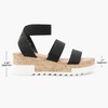 image:imageDREAM PAIRS Womens Open Toe Elastic Platform Wedge Sandals  Lightweight flatform sandals with a cushioned footbed for walking vacations shopping and allday comfortBlack