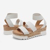 image:imageDREAM PAIRS Womens Open Toe Elastic Platform Wedge Sandals  Lightweight flatform sandals with a cushioned footbed for walking vacations shopping and allday comfortWhite