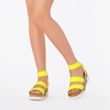 image:imageDREAM PAIRS Womens Open Toe Elastic Platform Wedge Sandals  Lightweight flatform sandals with a cushioned footbed for walking vacations shopping and allday comfortNeonLime