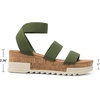 image:imageDREAM PAIRS Womens Open Toe Elastic Platform Wedge Sandals  Lightweight flatform sandals with a cushioned footbed for walking vacations shopping and allday comfortArmy Green