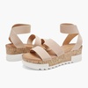 image:imageDREAM PAIRS Womens Open Toe Elastic Platform Wedge Sandals  Lightweight flatform sandals with a cushioned footbed for walking vacations shopping and allday comfortNude