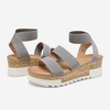image:imageDREAM PAIRS Womens Open Toe Elastic Platform Wedge Sandals  Lightweight flatform sandals with a cushioned footbed for walking vacations shopping and allday comfortGrey