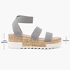 image:imageDREAM PAIRS Womens Open Toe Elastic Platform Wedge Sandals  Lightweight flatform sandals with a cushioned footbed for walking vacations shopping and allday comfortGrey