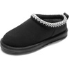 image:imageDREAM PAIRS Girls Boys Slippers Kids House Shoes  Indoor Outdoor Fuzzy Little Big Kid Slipon Faux Suede Slipper for Winter ChristmasAll Black