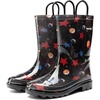 image:imageDREAM PAIRS Kids Waterproof EasyOn Rain Boots  LightweightNonSlip OutsoleOutdoor Rainy PlayCute Printed PatternsUnisex Boys Girls ToddlerBlack