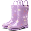 image:imageDREAM PAIRS Kids Waterproof EasyOn Rain Boots  LightweightNonSlip OutsoleOutdoor Rainy PlayCute Printed PatternsUnisex Boys Girls ToddlerPurple