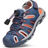 image:imageDREAM PAIRS Unisex Summer Water Athletic Sandals  ClosedToe Protection QuickDrying Upper Comfort Footbed Durable NonSlip Sole HookAndLoop Outdoor Sport Walk HikeNavyOrange