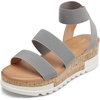 image:imageDREAM PAIRS Womens Open Toe Elastic Platform Wedge Sandals  Lightweight flatform sandals with a cushioned footbed for walking vacations shopping and allday comfortGrey