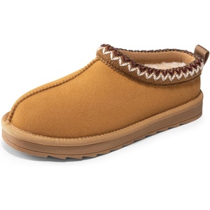 image:imageDREAM PAIRS Girls Boys Slippers Kids House Shoes  Indoor Outdoor Fuzzy Little Big Kid Slipon Faux Suede Slipper for Winter ChristmasBrown