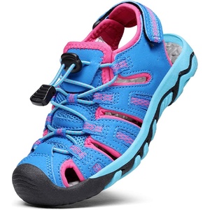 image:imageDREAM PAIRS Unisex Summer Water Athletic Sandals  ClosedToe Protection QuickDrying Upper Comfort Footbed Durable NonSlip Sole HookAndLoop Outdoor Sport Walk HikeNavyFuchsiaMint