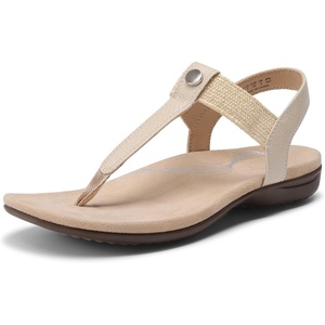 image:imageDREAM PAIRS Womens Arch Support Sandals Thong Sandals  Orthopedic TStrap Sandals Comfortable Flat Sandals Thong Sandals for Casual Summer Walking Casual OutingsNude