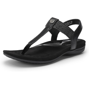 image:imageDREAM PAIRS Womens Arch Support Sandals Thong Sandals  Orthopedic TStrap Sandals Comfortable Flat Sandals Thong Sandals for Casual Summer Walking Casual OutingsAll Black