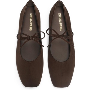 image:imageDREAM PAIRS Womens Ballet Mary Jane Flats  Square Toe Slip on Ballet Flats for Womenwith Bow Dressy Comfortable for Casual Daily Work Office ShoesBrown