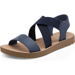 image:imageDREAM PAIRS Womens Elastic Ankle Strap Flat Sandals  Womens Comfortable Open Toe Elastic Crossbelt Slipon Flat Summer Sandals Casual WearNavy
