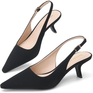image:imageDREAM PAIRS Womens Slingback Kitten Heels Pumps Shoes  236 Inch Low Heel Pointed Toe Pumps Comfortable Closed Toe Dress Shoes for Office Work Classic Holiday HeelsBlacknubuck