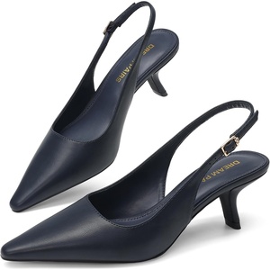 image:imageDREAM PAIRS Womens Slingback Kitten Heels Pumps Shoes  236 Inch Low Heel Pointed Toe Pumps Comfortable Closed Toe Dress Shoes for Office Work Classic Holiday HeelsNavy