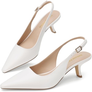 image:imageDREAM PAIRS Womens Slingback Kitten Heels Pumps Shoes  236 Inch Low Heel Pointed Toe Pumps Comfortable Closed Toe Dress Shoes for Office Work Classic Holiday HeelsWhite