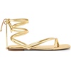 image:imageDREAM PAIRS Womens Strappy Lace Up Summer Flat Sandals  Comfortable Thong Design Gladiator Dressy Square Toe Tie Up Sandals for Walking Beach Vocation City Walks TravelGold