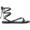 image:imageDREAM PAIRS Womens Strappy Lace Up Summer Flat Sandals  Comfortable Thong Design Gladiator Dressy Square Toe Tie Up Sandals for Walking Beach Vocation City Walks TravelBlack