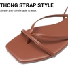 image:imageDREAM PAIRS Womens Strappy Lace Up Summer Flat Sandals  Comfortable Thong Design Gladiator Dressy Square Toe Tie Up Sandals for Walking Beach Vocation City Walks TravelBrown