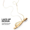 image:imageDREAM PAIRS Womens Strappy Lace Up Summer Flat Sandals  Comfortable Thong Design Gladiator Dressy Square Toe Tie Up Sandals for Walking Beach Vocation City Walks TravelGold