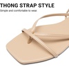 image:imageDREAM PAIRS Womens Strappy Lace Up Summer Flat Sandals  Comfortable Thong Design Gladiator Dressy Square Toe Tie Up Sandals for Walking Beach Vocation City Walks TravelNude
