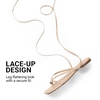 image:imageDREAM PAIRS Womens Strappy Lace Up Summer Flat Sandals  Comfortable Thong Design Gladiator Dressy Square Toe Tie Up Sandals for Walking Beach Vocation City Walks TravelNude