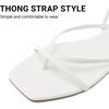 image:imageDREAM PAIRS Womens Strappy Lace Up Summer Flat Sandals  Comfortable Thong Design Gladiator Dressy Square Toe Tie Up Sandals for Walking Beach Vocation City Walks TravelWhite