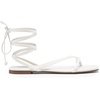 image:imageDREAM PAIRS Womens Strappy Lace Up Summer Flat Sandals  Comfortable Thong Design Gladiator Dressy Square Toe Tie Up Sandals for Walking Beach Vocation City Walks TravelWhite