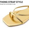 image:imageDREAM PAIRS Womens Strappy Lace Up Summer Flat Sandals  Comfortable Thong Design Gladiator Dressy Square Toe Tie Up Sandals for Walking Beach Vocation City Walks TravelGold