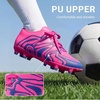 image:imageDREAM PAIRS Boys Girls Baseball Soccer Cleats  Football Kids Toddler Youth Comfortable Stable Lightweight Soccer Shoes Cleats with Cushioned InsoleFuchsiaPinkRoyalBlue