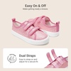 image:imageDREAM PAIRS Kids Sneakers Hook amp Loops  Playful cartoon design Breathable upper Lightweight Girls toddler Canvas ShoesPink Glitter