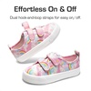 image:imageDREAM PAIRS Kids Sneakers Hook amp Loops  Playful cartoon design Breathable upper Lightweight Girls toddler Canvas ShoesRainbow