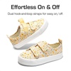 image:imageDREAM PAIRS Kids Sneakers Hook amp Loops  Playful cartoon design Breathable upper Lightweight Girls toddler Canvas ShoesYellowFlower
