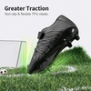 image:imageDREAM PAIRS Kids Soccer Cleats Boys Girls  Kids Youth Multi Ground Outdoor Football Shoes for LittleBig Kid StrikeLine StrapBlackDark Grey