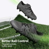 image:imageDREAM PAIRS Kids Soccer Cleats Boys Girls  Kids Youth Multi Ground Outdoor Football Shoes for LittleBig Kid StrikeLine StrapBlackDark Grey