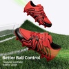 image:imageDREAM PAIRS Kids Soccer Cleats Boys Girls  Kids Youth Multi Ground Outdoor Football Shoes for LittleBig Kid StrikeLine StrapRedBlack