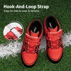 image:imageDREAM PAIRS Kids Soccer Cleats Boys Girls  Kids Youth Multi Ground Outdoor Football Shoes for LittleBig Kid StrikeLine StrapRedBlack