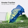 image:imageDREAM PAIRS Kids Soccer Cleats Boys Girls  Kids Youth Multi Ground Outdoor Football Shoes for LittleBig Kid StrikeLine StrapRoyal BlueNeon Green