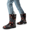 image:imageDREAM PAIRS Kids Waterproof Rain Boots  LightweightNonSlip OutsoleOutdoor Rainy PlayCute Printed PatternsUnisex Boys Girls ToddlerBlack