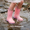 image:imageDREAM PAIRS Kids Waterproof Rain Boots  LightweightNonSlip OutsoleOutdoor Rainy PlayCute Printed PatternsUnisex Boys Girls ToddlerPink