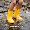 image:imageDREAM PAIRS Kids Waterproof Rain Boots  LightweightNonSlip OutsoleOutdoor Rainy PlayCute Printed PatternsUnisex Boys Girls ToddlerYellow