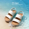 image:imageDREAM PAIRS Womens Beach Water Summer Flat Sandals  Lightweight Quickdry Upper Footbed with Arch Support Nonslip amp Durable TPR Outsole for Beach or City WalkingWhite
