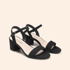 image:imageDREAM PAIRS Womens Chunky Low Heeled Sandals  Comfortable Open Toe Ankle Strap Classic Short Block Sandals with Buckle for Daily Work Wedding PartyBlacksuede