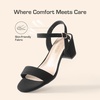 image:imageDREAM PAIRS Womens Chunky Low Heeled Sandals  Comfortable Open Toe Ankle Strap Classic Short Block Sandals with Buckle for Daily Work Wedding PartyBlacksuede