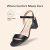image:imageDREAM PAIRS Womens Chunky Low Heeled Sandals  Comfortable Open Toe Ankle Strap Classic Short Block Sandals with Buckle for Daily Work Wedding PartyBlackpu